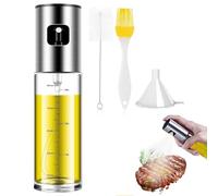 Spruzzino Olio, 4 pezzi, oliera salvagoccia, Bottiglia in Vetro con Beccuccio, Accessori Nebulizzatore, Dosatore Oliera da Tavola, Vetro facile da pulire, per esterni,cucina,barbecue,feste