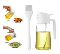 Spruzzino Olio, 470ml Spruzzino Olio per Friggitrice Aria, Bianco 2 in 1 Dosatore Olio, Riutilizzabile Vaporizzatore Olio Cucinare, per Cucina, Insalata e Barbecue
