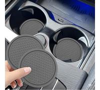 spshi Set di 2 Sottobicchieri per Fiat Panda Cross 1999-2022 2023 2024 2025 169, Tappetini in Silicone per Auto Lavabili, Texture a Nido d'Ape Antiscivolo, Accessori per Interni Auto,B-Gray