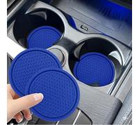 spshi Set di 2 Sottobicchieri per Renault Captur 2013-2022 2023 2024 2025 X81 X82, Tappetini in Silicone per Auto Lavabili, Texture a Nido d'Ape Antiscivolo, Accessori per Interni Auto,C-Blue