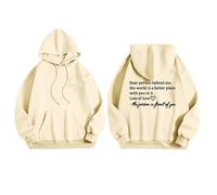 SPSMOKH Felpe con cappuccio da donna con stampa Dear Person Behind Me Felpa con cappuccio personalizzata Felpa oversize Pullover alla moda Camicetta a maniche lunghe casual con cappuccio Top con