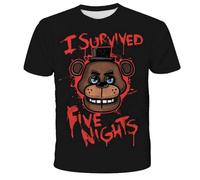 SPSMOKH FNAF - Maglietta a maniche corte con motivo Freddy/Bonnie/Volpe, per bambini, adolescenti, adulti, uomini e donne, casual, a maniche corte, estate, 11, 100 cm