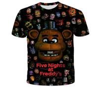 SPSMOKH FNAF - Maglietta a maniche corte con motivo Freddy/Bonnie/Volpe, per bambini, adolescenti, adulti, uomini e donne, casual, a maniche corte, estate, 5, 100 cm