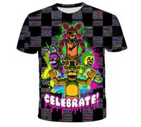 SPSMOKH FNAF - Maglietta a maniche corte con motivo Freddy/Bonnie/Volpe, per bambini, adolescenti, adulti, uomini e donne, casual, a maniche corte, estate, 1, 100 cm