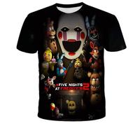 SPSMOKH FNAF - Maglietta a maniche corte con motivo Freddy/Bonnie/Volpe, per bambini, adolescenti, adulti, uomini e donne, casual, a maniche corte, estate, 12, 100 cm