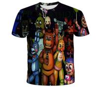 SPSMOKH FNAF - Maglietta a maniche corte con motivo Freddy/Bonnie/Volpe, per bambini, adolescenti, adulti, uomini e donne, casual, a maniche corte, estate, 4, 100 cm