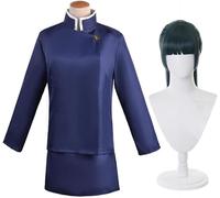 SPSMOKH JJK Costume da Zenin Maki e Ieiri Shoko, per cosplay, uniforme scolastica, set completo, per Halloween e giochi di ruolo anime (Zenin Maki con parrucca, M)