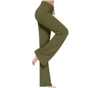 SPSMOKH Leggings da yoga da donna, svasati, a vita alta, pantaloni bootcut da allenamento, con coulisse e striscia laterale, leggings per allenamento, palestra, sport, corsa, cotone, taglie forti