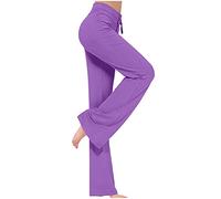 SPSMOKH Leggings da yoga da donna, svasati, pantaloni da yoga a vita alta, pantaloni bootcut con coulisse a righe laterali, leggings per allenamento, palestra, sport, corsa, cotone, taglie forti