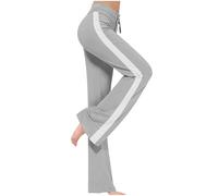 SPSMOKH Leggings da yoga da donna, svasati, pantaloni da yoga a vita alta, pantaloni bootcut con coulisse a righe laterali, leggings per allenamento, palestra, sport, corsa, in cotone, taglie forti (1