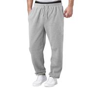 SPSMOKH Pantaloni da jogging casual da uomo, tinta unita, con coulisse, gamba dritta, foderati in pile con tasche con cintura, pantaloni lunghi con elastico in vita per l'inverno, pantaloni della tuta