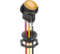 SPST Interruttore a bilanciere rotondo a 3 pin per accensione e spegnimento da 12 V, per auto, barca, moto e sistemi di controllo della potenza della lampada (giallo)