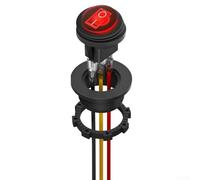 SPST Interruttore a bilanciere rotondo a 3 pin per accensione e spegnimento da 12 V, per auto, barca, moto e sistemi di controllo della potenza della lampada (rosso)