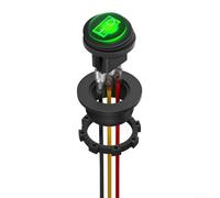 SPST, interruttore a bilanciere rotondo a 3 pin per accensione e spegnimento da 12 V, per auto, barca, moto e sistemi di controllo della potenza della lampada (verde)