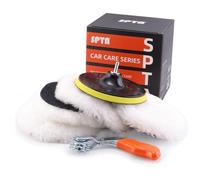 SPTA 180mm Lucidatura Pad lana di agnello Pastiglie Ceretta Kit con gancio Cuffia per lucidatrice