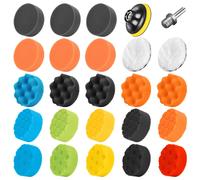 SPTA 25 Pezzi 80 mm Lucidatura Pad Spugne di Cera Spugne Auto Lucidatura Set con
