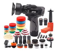 SPTA Lucidatrice per auto, mini lucidatrice per auto, mini lucidatrice wireless da 30 mm/50 mm/80 mm, batteria 2X, 37 x tampone in spugna per lucidatura per riparazione e ripristino dei fari