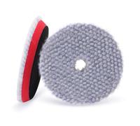 SPTA - Set di 2 tamponi per lucidatura in lana grossa, 125 mm, con gancio e anello per taglio pesante, per lucidatura, lucidatura e lucidatura auto