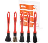 Spazzole Pulizia Auto, Kit di Pulizia per Auto, SPTA 5Pc Set di Pennelli per Auto Detailing, capelli diversi, con manico in plastica mista, per la pulizia di interni, esterni, ruote, cerchioni e pelle