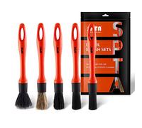Spazzole Pulizia Auto, Kit di Pulizia per Auto, SPTA 5Pc Set di Pennelli per Auto Detailing, capelli diversi, con manico in plastica mista, per la pulizia di interni, esterni, ruote, cerchioni e pelle