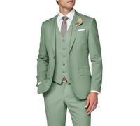 SPTALLFITJSV Abito da uomo in 3 pezzi, dalla vestibilità aderente, adatto per matrimoni, elegante, con giacca monopetto con un bottone, gilet e pantaloni