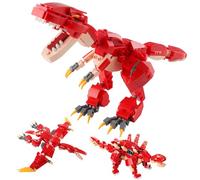 SPTwj Set di 287 mattoncini da costruzione, dinosauro giurassico, giocattolo da costruzione, modello Dino, giocattolo 3 in 1, T-Rex Pterodattyl Stegosaurus, compatibile con le-go, regalo per bambini