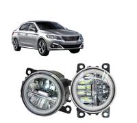 SPUFKGE Alogeno-Faro 2 Auto H11 LED Fendinebbia 4000LM Angelo Occhio Luce Di Marcia Diurna 12V Per Peugeot 301 2012 2013 2014 2015 2016 2017 2018 Fari Anteriori(No Angel Eye)
