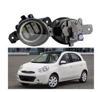 SPUFKGE Alogeno-Faro 2 Pezzi Angelo Occhio Fendinebbia Auto LED Lente Fendinebbia Lampada Guida DRL 30W H11 12V Per Nissan Micra Per Marzo 4/IV K13 2010-2016 2021-2023 Fari Anteriori(White and Red)