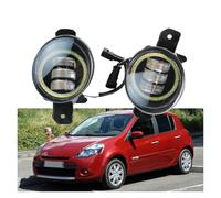 SPUFKGE Alogeno-Faro 2 Pezzi Paraurti Anteriore Per Auto Angel Eye LED Fendinebbia Lampada Diurna DRL 30W H11 Per Clio Mk3 2005-2014 (Non Adatto A Mk4) Fari Anteriori(Yellow and Blue)