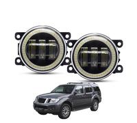 SPUFKGE Alogeno-Faro 2 X Angelo Occhio Montaggio Luce Nebbia Per Nissan Per Pathfinder R51 2005-2012 LED Lente Nebbia Daytime Jogging Lampada DRL 12V Fari Anteriori(Yellow and Yellow)