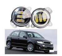 SPUFKGE Alogeno-Faro 2 X Auto Destra + Sinistra LED Fendinebbia DRL Angel Eye Nebbia Lampada Diurna 9006 Per Skoda Per Fabia Mk1 2005 2006 2007 2008 Fari Anteriori(Yellow and Blue)