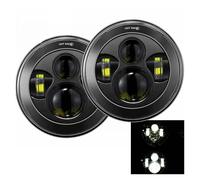 SPUFKGE Alogeno-Faro 2x Fari A LED Per Auto Da 7 Pollici Hi/Low H4 Halo Angle Eyes DRL Per Hummer Per Fuoristrada Per Defender 4x4 Fari Fari Anteriori(40w light Black)