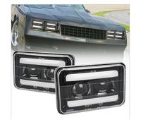 SPUFKGE Alogeno-Faro Fari A LED 2X 4x6 Pollici Faro Rettangolare H4651 H4652 Con DRL/indicatore Di Direzione Luce Sostitutiva Per Kenworth T800 W900 T600 Fari Anteriori