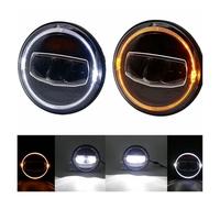 SPUFKGE Alogeno-Faro Faro Principale Da 7 Pollici Per Auto DRL Halo Ambra Indicatore Di Direzione Per Jeep Per Wrangler JK TJ CJ LJ Faro Fari Anteriori(Two piece)
