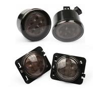 SPUFKGE Alogeno-Faro Indicatore Di Direzione Anteriore A LED Per Jeep Per Wrangler JK 2007-2017 Lampada Gialla Ambrata Fender Side Light Lampada DRL A LED Fari Anteriori(Combo set)