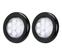 SPUFKGE Fanalino Laterale LED Rotondo 2 Pollici, Luci Laterali per Camion e Rimorchi, Luci Stop Posteriori, Gialle, Rosse e Bianche. Faro Fanale (2pcs White)