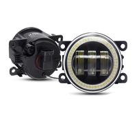 SPUFKGE Faro Fendinebbia 2 X Per Peugeot 3008 207 307 2008 4008 4007 5008 408 407 607 301 308 Boxer Auto Angel Eye Fendinebbia LED Lente Luce Guida DRL(Red and Yellow)