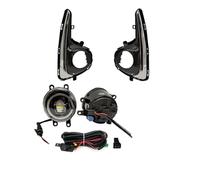 SPUFKGE Faro Fendinebbia Per Toyota Per Yaris Per Vitz Modello USA 2018-2020 Fendinebbia A LED Cablaggio Interruttore Kit Copertura Lampada Angel Eyes Cromato(White Ring Fog Set)