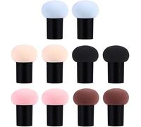 Spugna a cuscino per trucco, strumento di bellezza per fondotinta, fondotinta in polvere, spugnette cosmetiche, 10 spugnette per trucco a forma di fungo, applicatore per fondotinta bagnato e asciutto