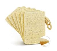 Spugna Cucina Luffa Organica da Naturale (6 pezzi), Spazzola di Luffa Esfoliante Degradabile Ecologico, Spugna di Pulizia Antigraffio