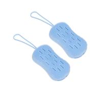 Spugna da Bagno in Silicone Blu, 2 Pezzi per Doccia | Doppia Faccia, Bagno e Spazio Umido, Facile da Pulire, Confezione 2pezzi