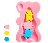 Spugna da bagno per neonato per età 1-3Y Comodo tappetino da bagno per neonati Cuscino da bagno antiscivolo (Rosa)