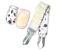 Spugna da doccia bifacciale, esfoliante, scrub for il bagno, spugna da bagno, scrub for la schiena, asciugamano in luffa, set di strumenti for il bagno, for uomo e donna.(Blue 3)