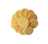 Spugna di Cellulosa Dischetti Struccanti Rotondi 40 Pezzi | Formato Tondo, per Rimozione Make-up e Viaggio, Accessorio Cosmetico Portatile, Tonalità Gialla