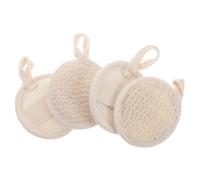 Spugna di Luffa Circolare Beige Cotone per Bagno e Spa | Uso in Viaggio, Design Sospeso e Flessibile, Esfoliazione Delicata, Taglia per Uomini e Donne