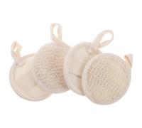Spugna di Luffa Esfoliante Circolare Beige, Delicata Doccia | Cotone e Luffa, Leggera e Flessibile, Uso Spa e Bagno, Vestibilità per Uomo e Donna
