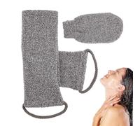 Spugna esfoliante per la schiena per doccia, asciugamano da bagno grigio | Luffa per la pulizia delle spazzole per il corpo, assorbimento 'acqua, comodo accessorio da bagno per spazzola per il
