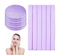 Spugna facciale compressa per spugna di rimozione del trucco Pad della pulizia del viso rotondo per donne femminile 12pcs viola, spugna facciale compressa