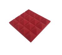 Spugna fonoassorbente 25x25x5cm, Pannelli in schiuma acustica ad alta densità Nero Viola Grigio, Pannelli acustici 1 pz(Red)