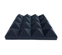 Spugna fonoassorbente 25x25x5cm, Pannelli in schiuma acustica ad alta densità Nero Viola Grigio, Pannelli acustici 1 pz(Black)